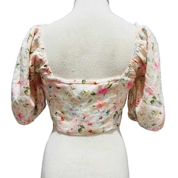 Abercrombie & Fitch Floral Tie Top Size M NWOT - Picture 7 of 8